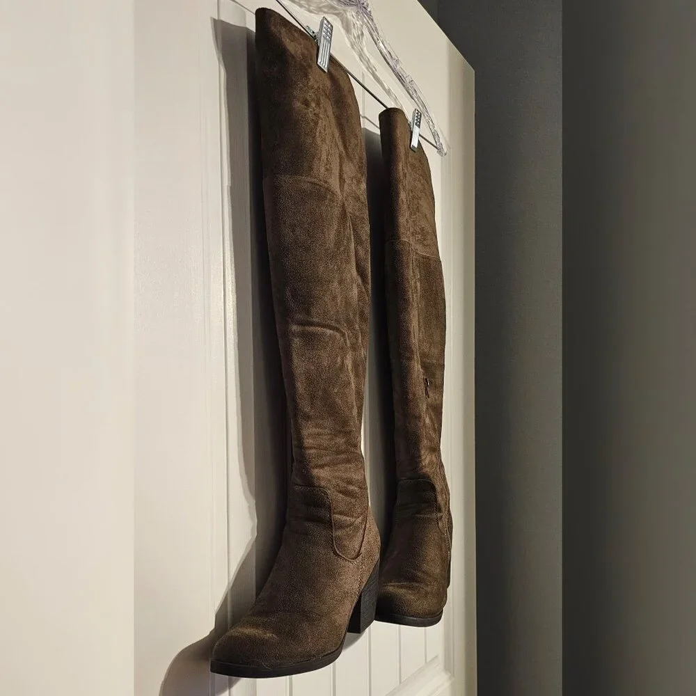 Journee Standard Calf Over the Knee Faux Suede Boots